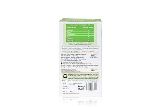 WEIGHT CUTTING CHAI for weight loss ( Net weight 54 gram and 30 Tea Bags Enveloped),30 Count (Pack of 1)